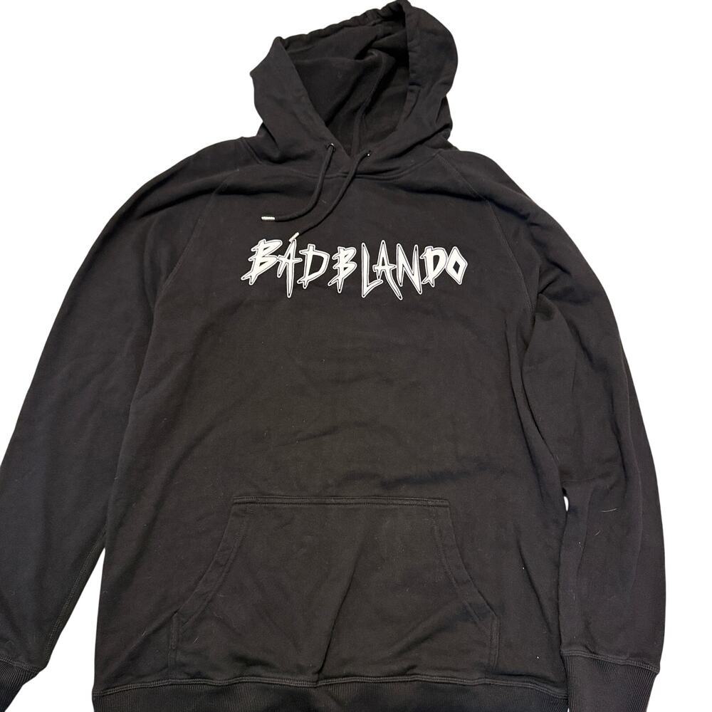 Bad Blando Hoodie XL Horror Face Back Fit Graphic Face Black‎ Streetwear Twitch